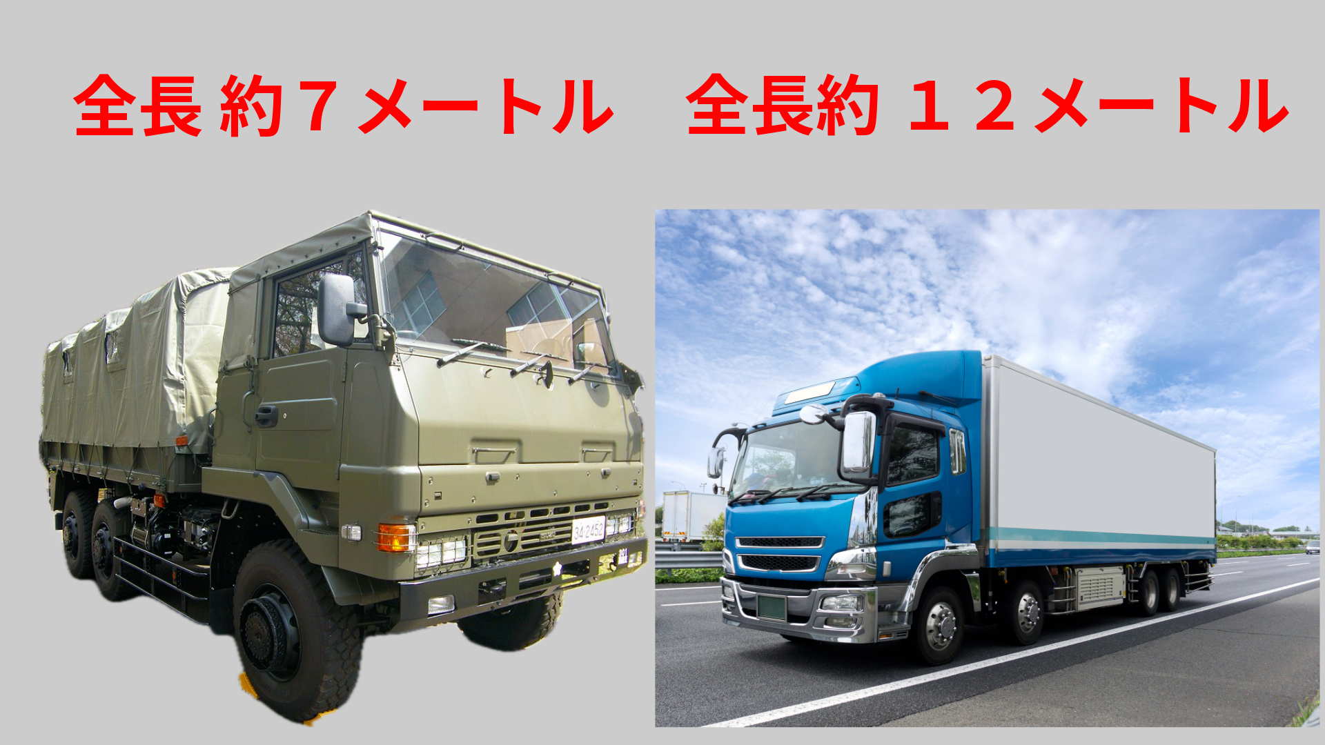 大型教習車と自衛隊車両の違い