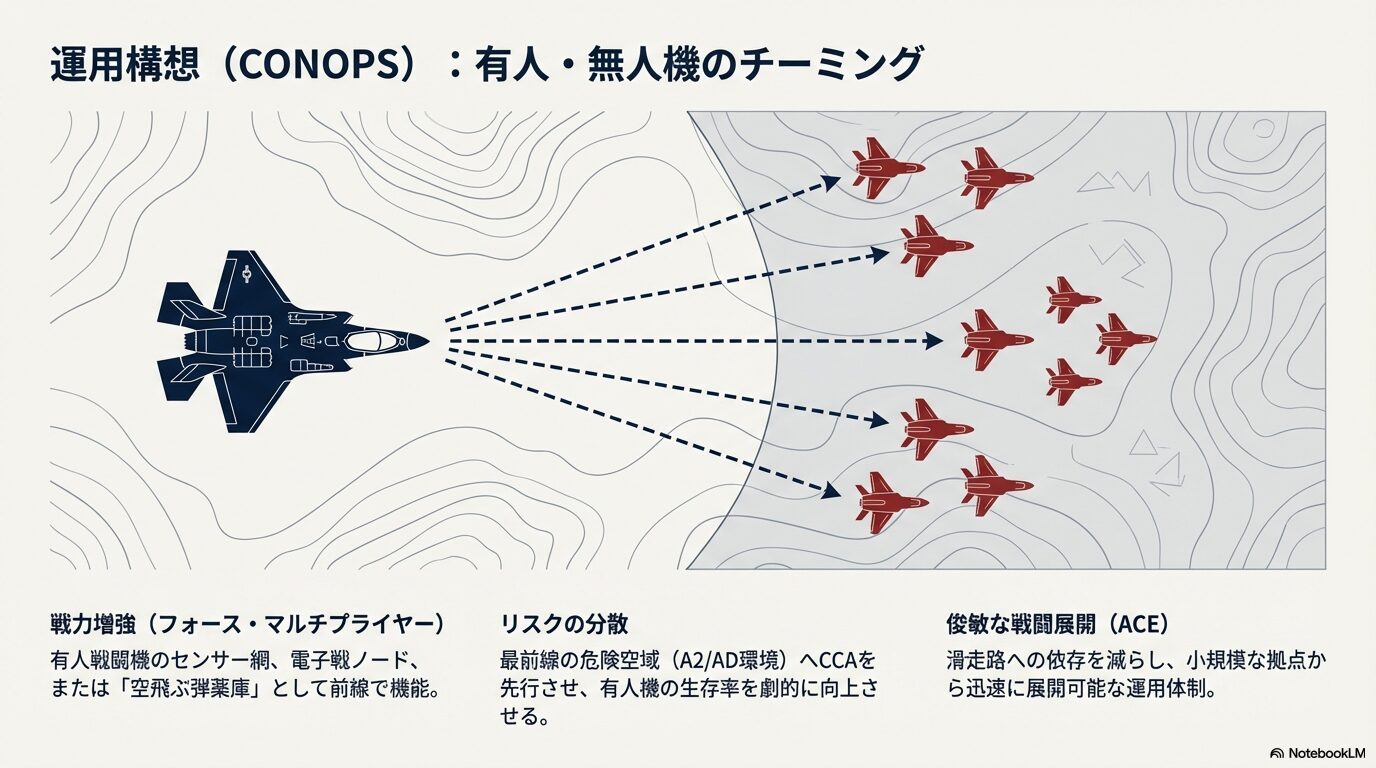 有人機と無人機のチーミング運用